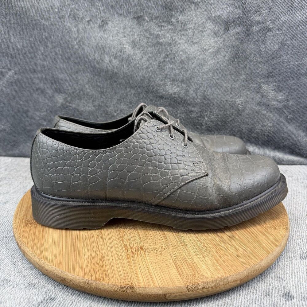 Dr. Martens Alligator Oxford Shoe Mens Size 11 Gray Leather Casual Sneaker 10078